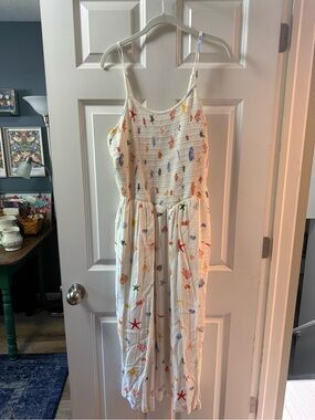 a new day White Maxi Dress with Multicolor Sea Life Print